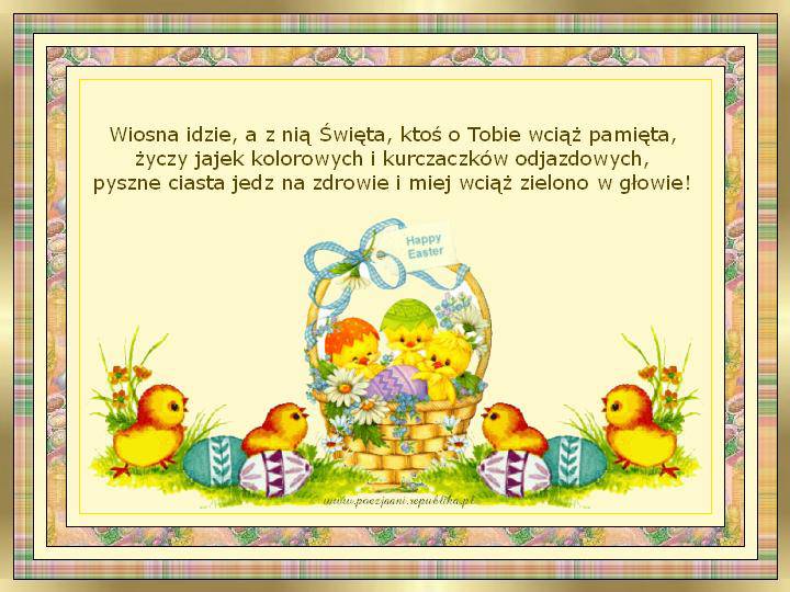 Kartka na Na Wielkanoc 106 - życzenia na Na Wielkanoc - Wyślij SMSem
