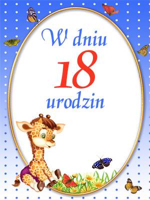 Kartka na 18 urodziny 1134 - życzenia na 18 urodziny - Wyślij SMSem